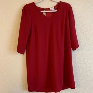 Burgundy Shift Dress